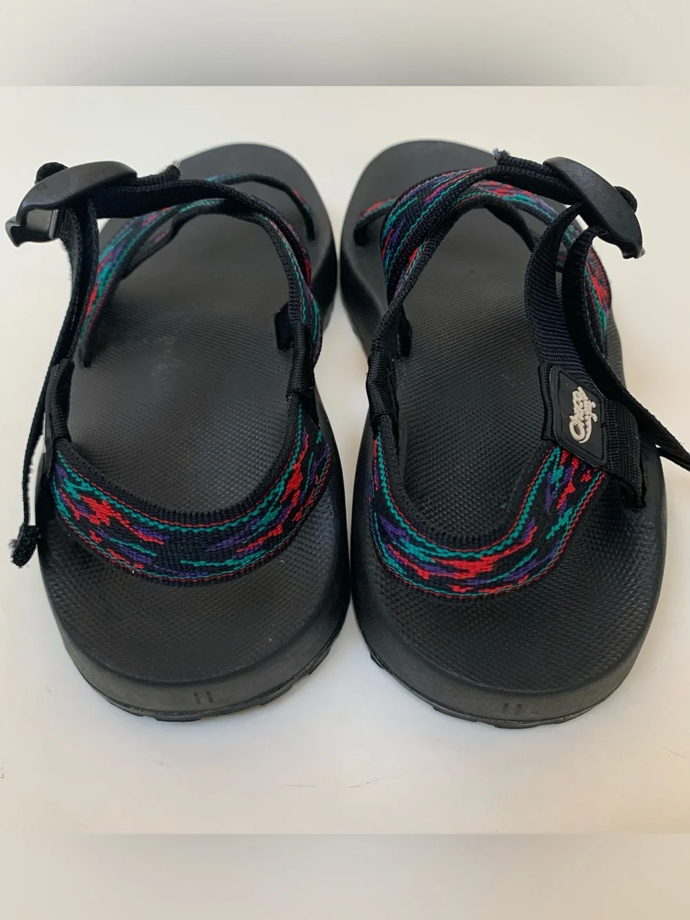 Chaco Z1 Classic Sandals Mens 11 Red Geometric Straps Hiking Sport Gorpwear